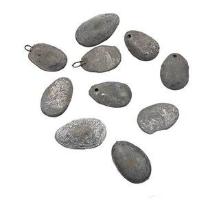 Lot Of 10 Vintage Lead Weights Fishing Handmade Tackle